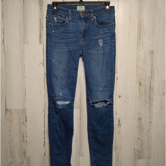 J. Crew Distressed Toothpick Jeans Size 24 (27x27) - Picture 1 of 6